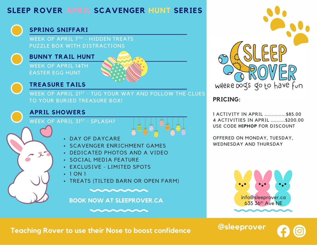 Sleep Rover April Scavenger Hunt Series
