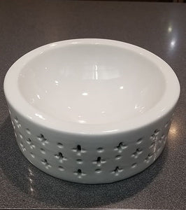 Unleashed Ceramic Dog Dish White M